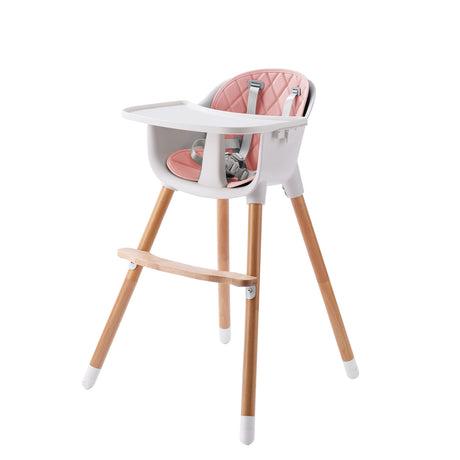 JOY BABY Amelia Pink 2-in-1 Timber Highchair 
