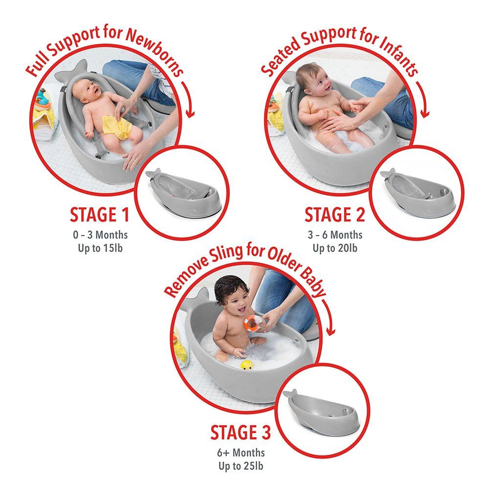 Skip Hop Moby Smart Sling™ 3-stage Baby Tub - Grey