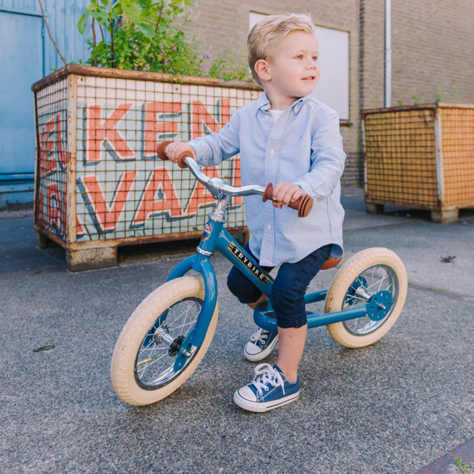 Trybike 2 in 1 Steel Balance Bike and Tricycle - Vintage Blue