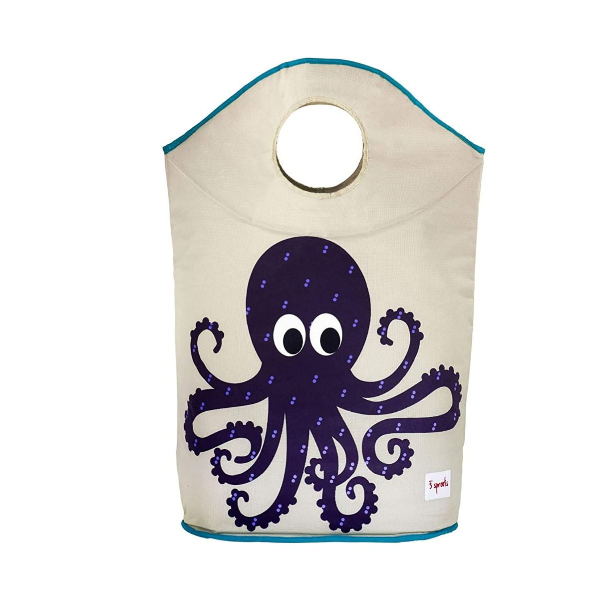 3 Sprouts Laundry Hamper - Purple Octopus