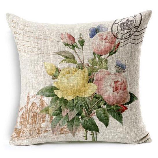 All 4 Kids 45cm Square Throw Pillow Cushion Cover - Country Flower