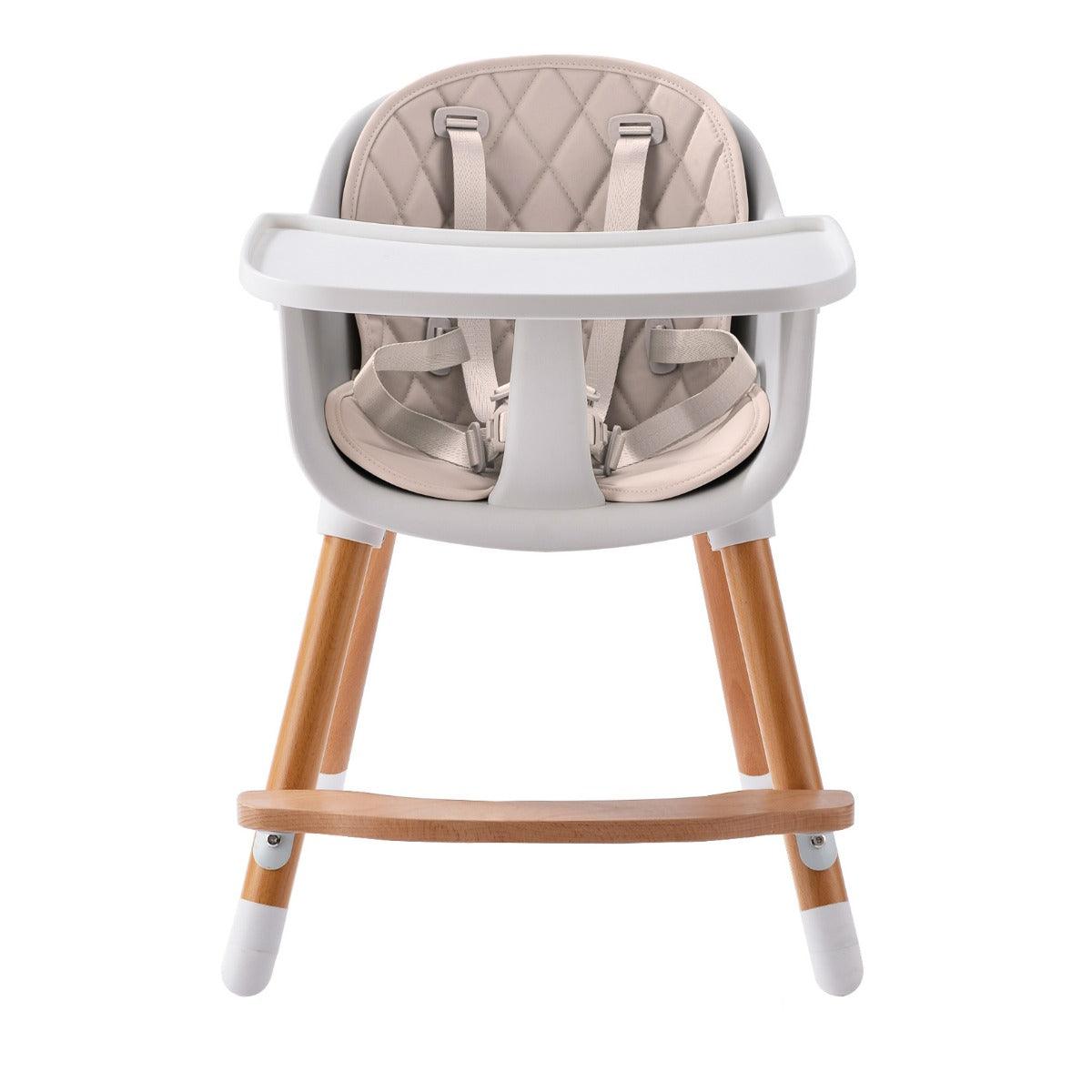 JOY  BABY Amelia 2-in-1 Timber Highchair - Beige