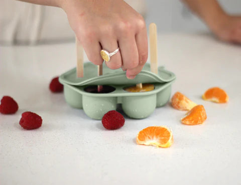 Cherub Baby Silicone Freezer Tray & Icy Pole Moulds - Sage