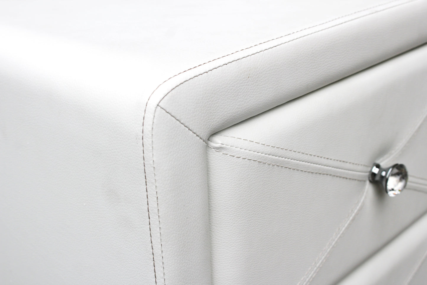 All 4 Kids Madelyn White PU Leather Bedside Table