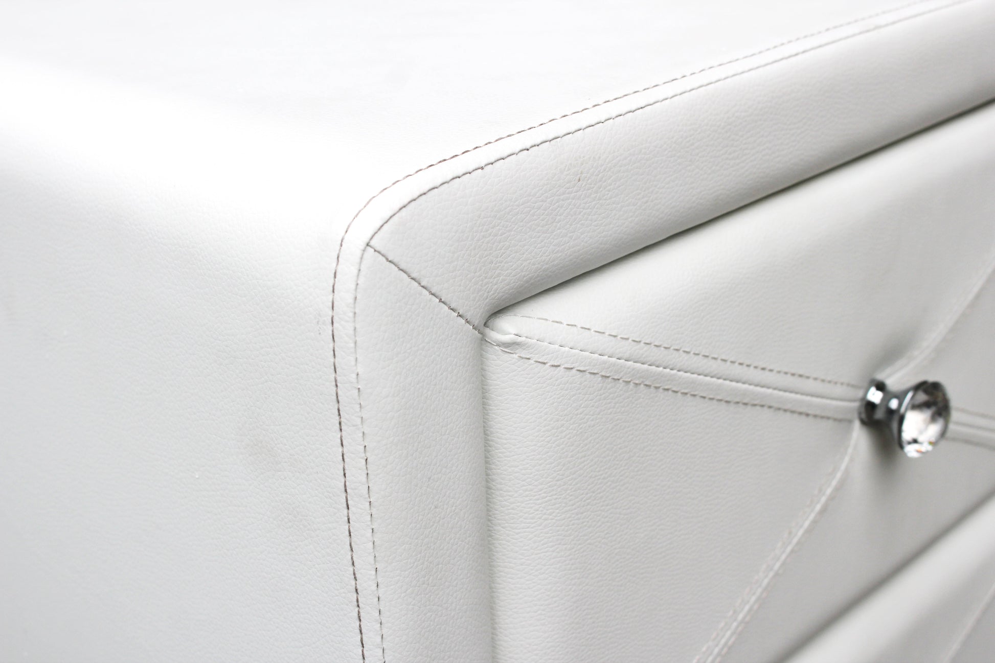 All 4 Kids Madelyn White PU Leather Bedside Table