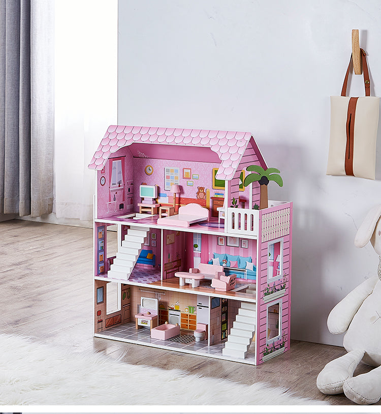 ALL 4 KIDS 3 Level Paisley Dollhouse with Furniture