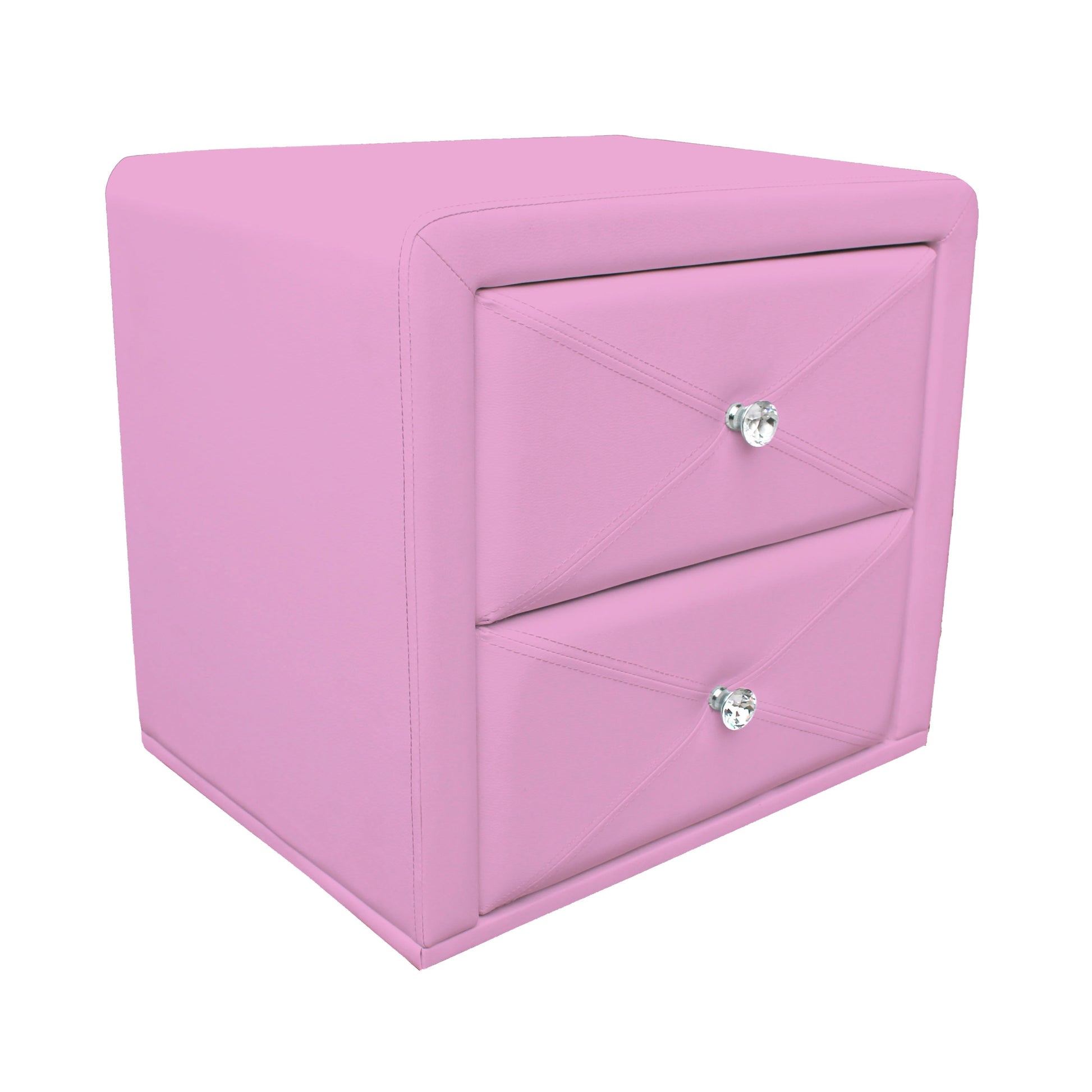 All 4 Kids Madelyn Pink PU Leather Bedside Table