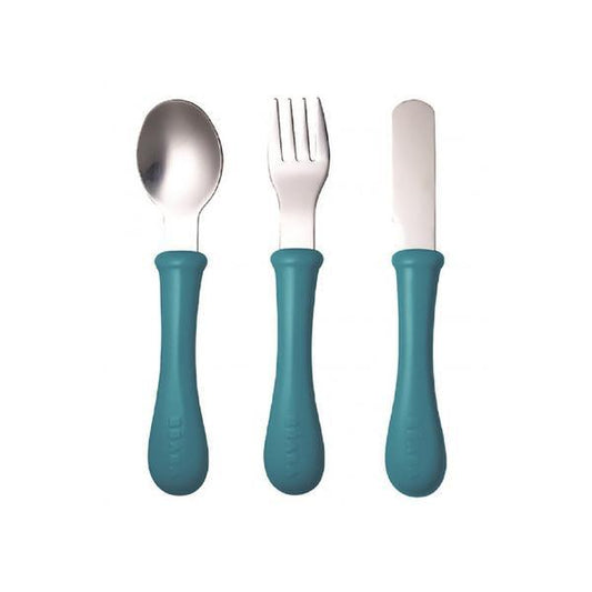 Beaba Stainless Steel Training Cutlery Set - Blue