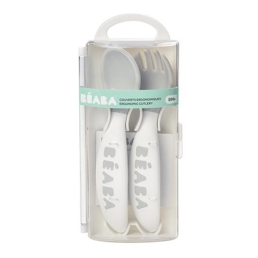 Beaba 2nd Stage Training Fork & Spoon - Grey