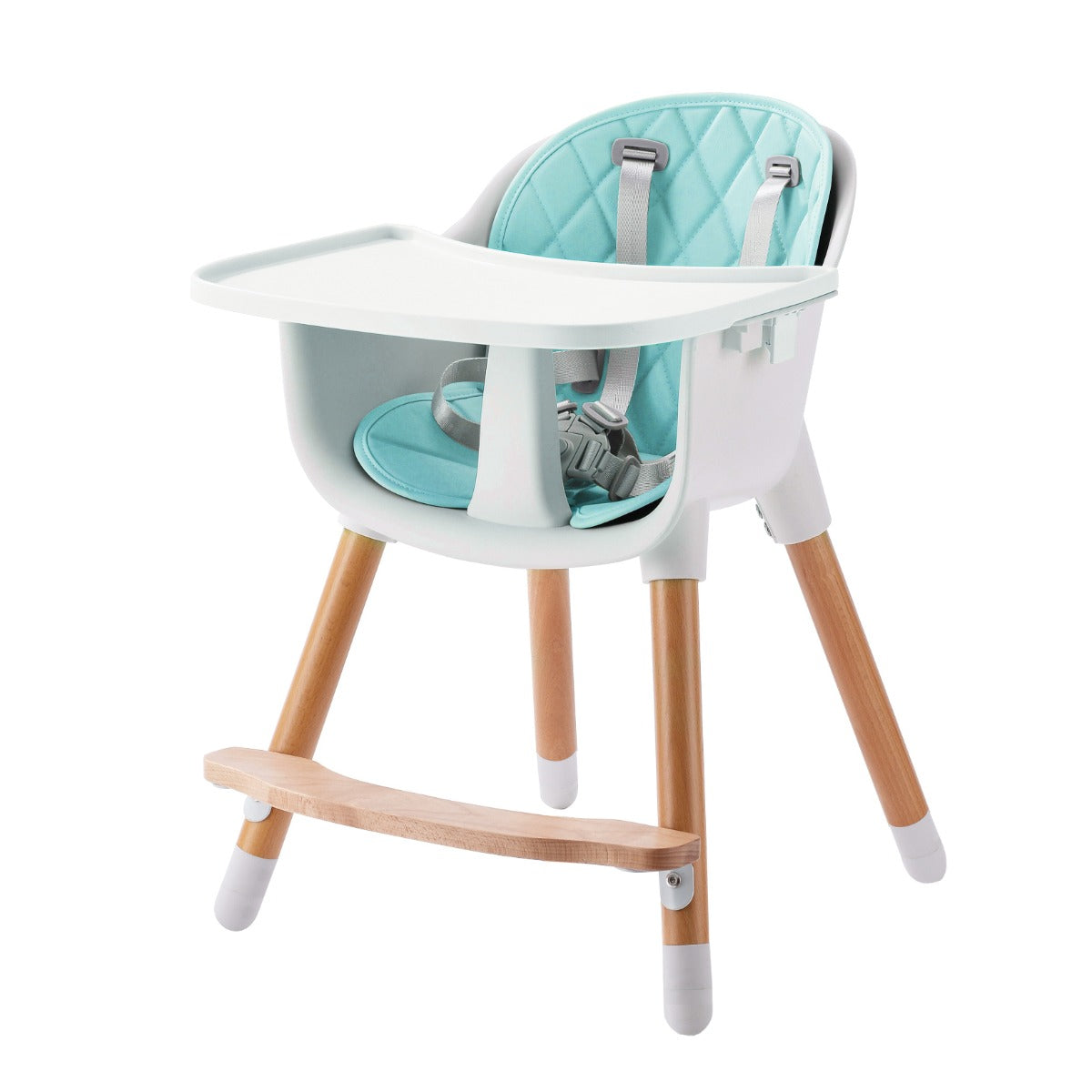 JOY  BABY Amelia 2-in-1 Timber Highchair - Blue