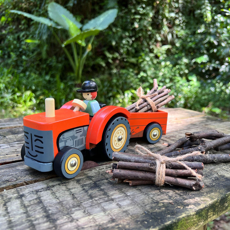 Tender Leaf Toys Wooden Farm Tractor Play Set