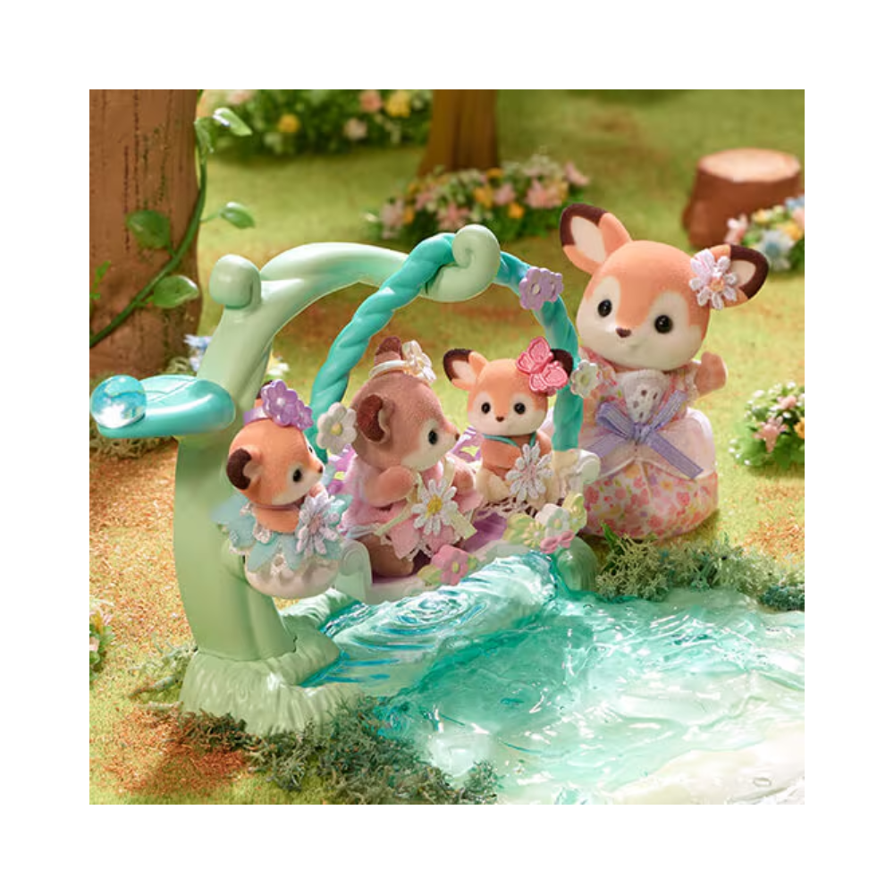 Sylvanian Families Deer Babies - Floral Swing Set