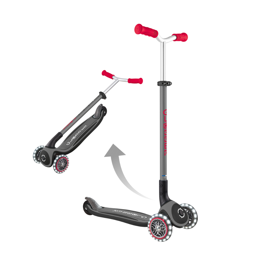 Globber Master Scooter with Lights - Black/Red