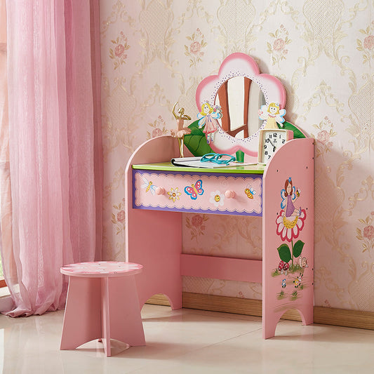 ALL 4 KIDS Olivia the Fairy Girl’s Dressing Table with Stool