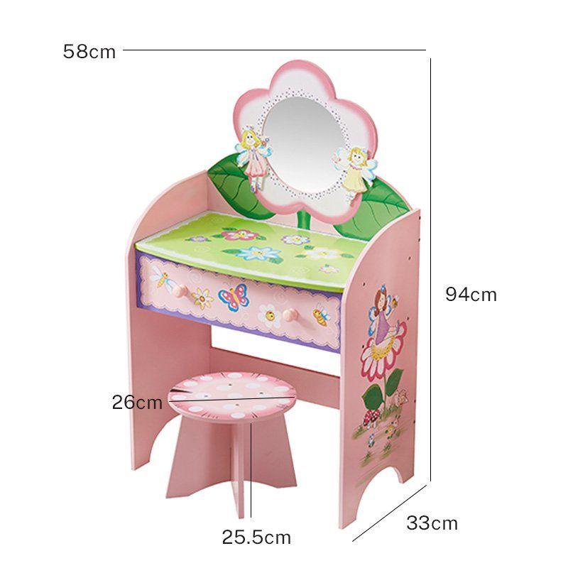 ALL 4 KIDS Olivia the Fairy Girl’s Dressing Table with Stool