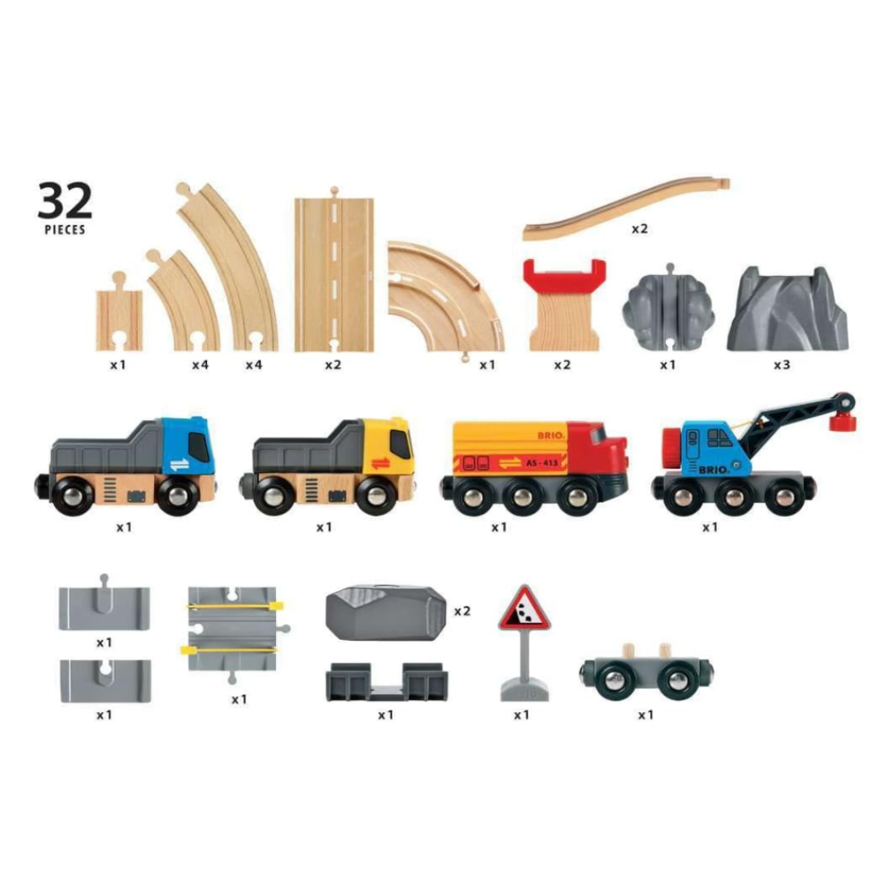 BRIO Rail & Road Loading Set 32 pieces