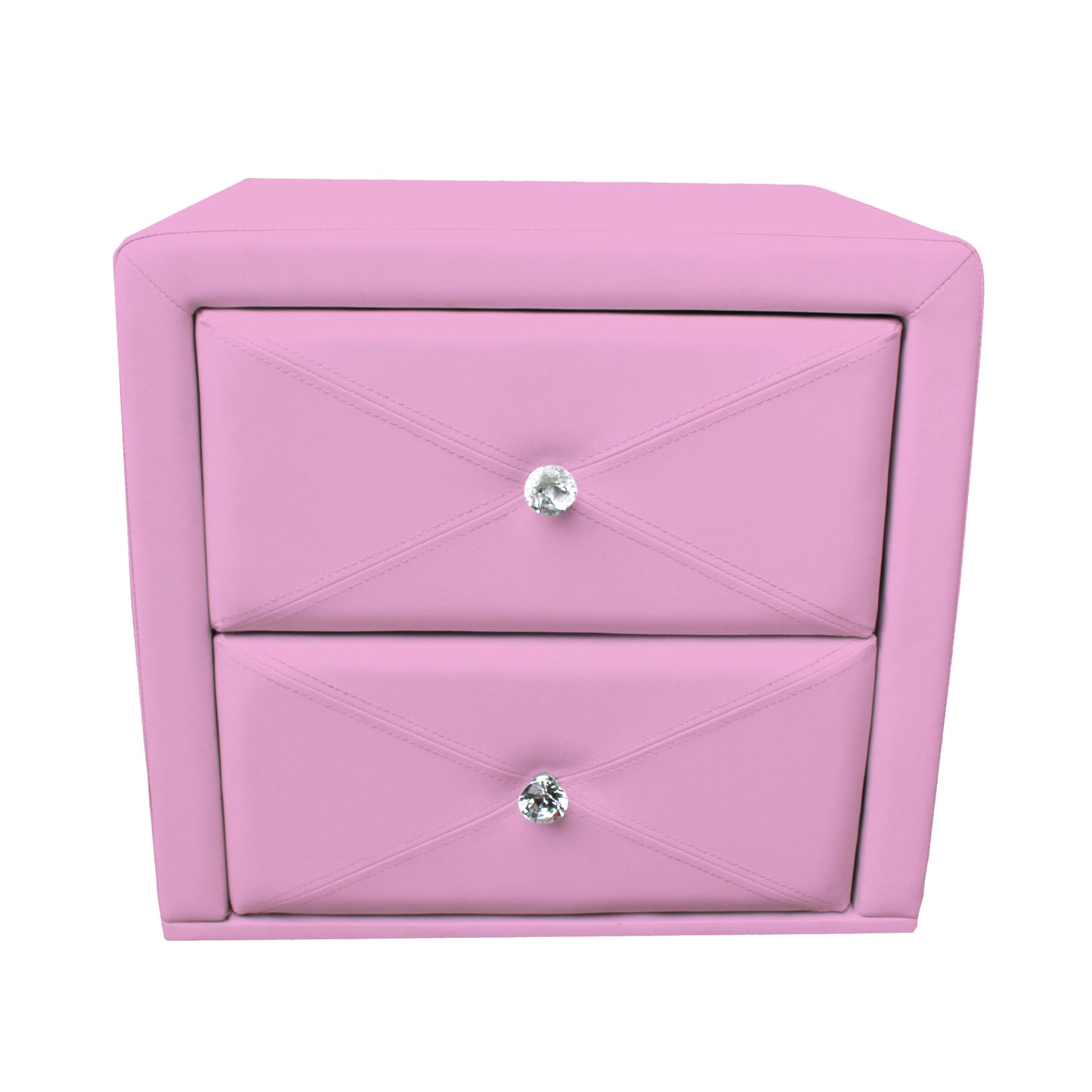 All 4 Kids Madelyn Pink PU Leather Bedside Table