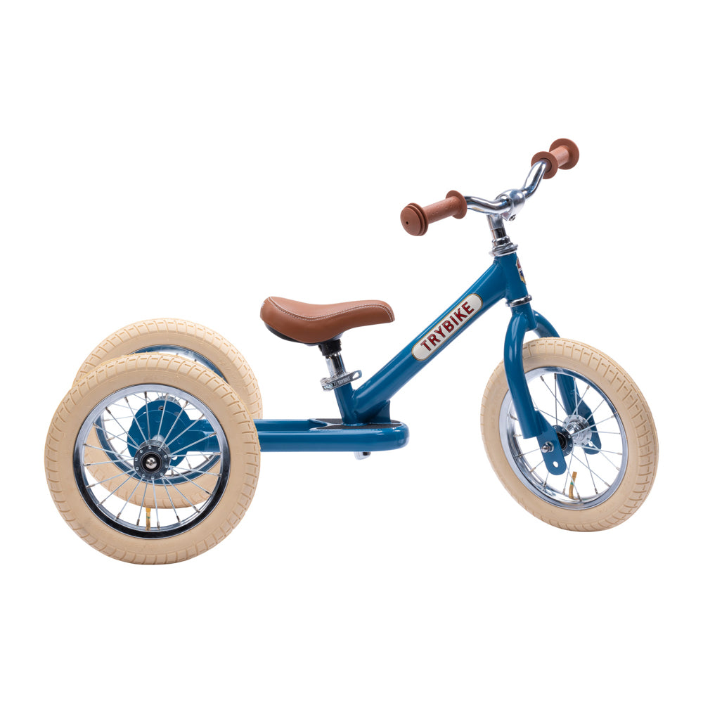 Trybike 2 in 1 Steel Balance Bike and Tricycle - Vintage Blue