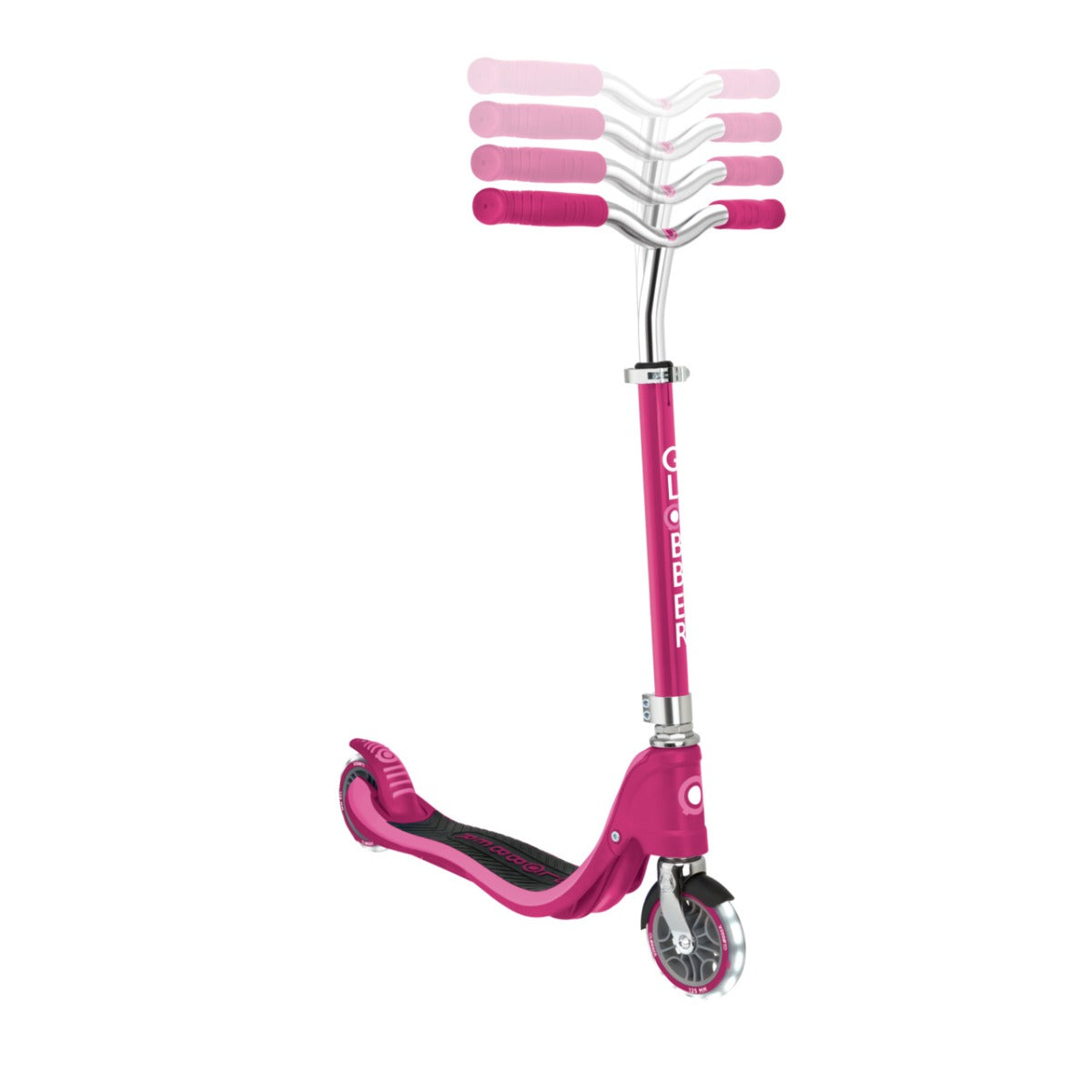 Globber FLOW 125 Wcooter with Light Up Wheels - Ruby