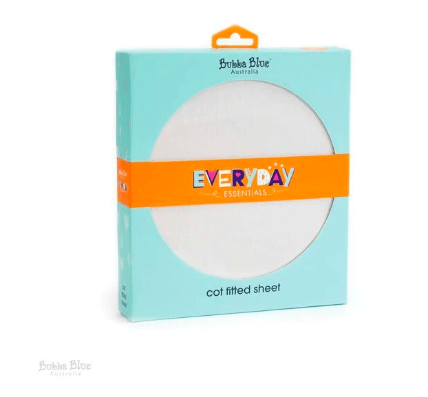 Bubba Blue Everyday Essentials Cot Fitted Sheet - White