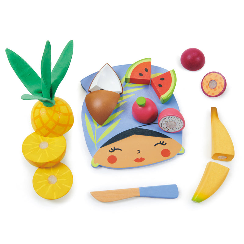 Tender Leaf Toys Pretend Tropical Fruit Chopping Board