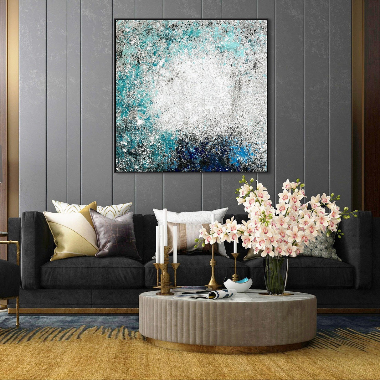 All 4 Kids Modern Abstract Oil Hand Painted Wall Art with Frame 013