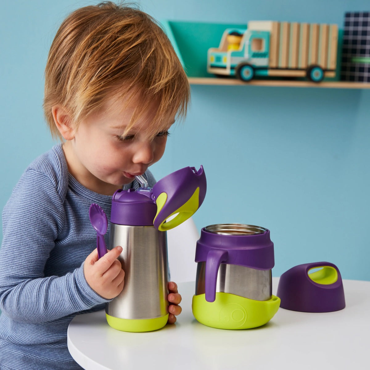 B.Box 350mL Insulated Drink Bottle - Lilac Pop