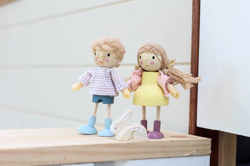 Tender Leaf Toys Doll Amy with Flexible Limbs & Her Rabbit
