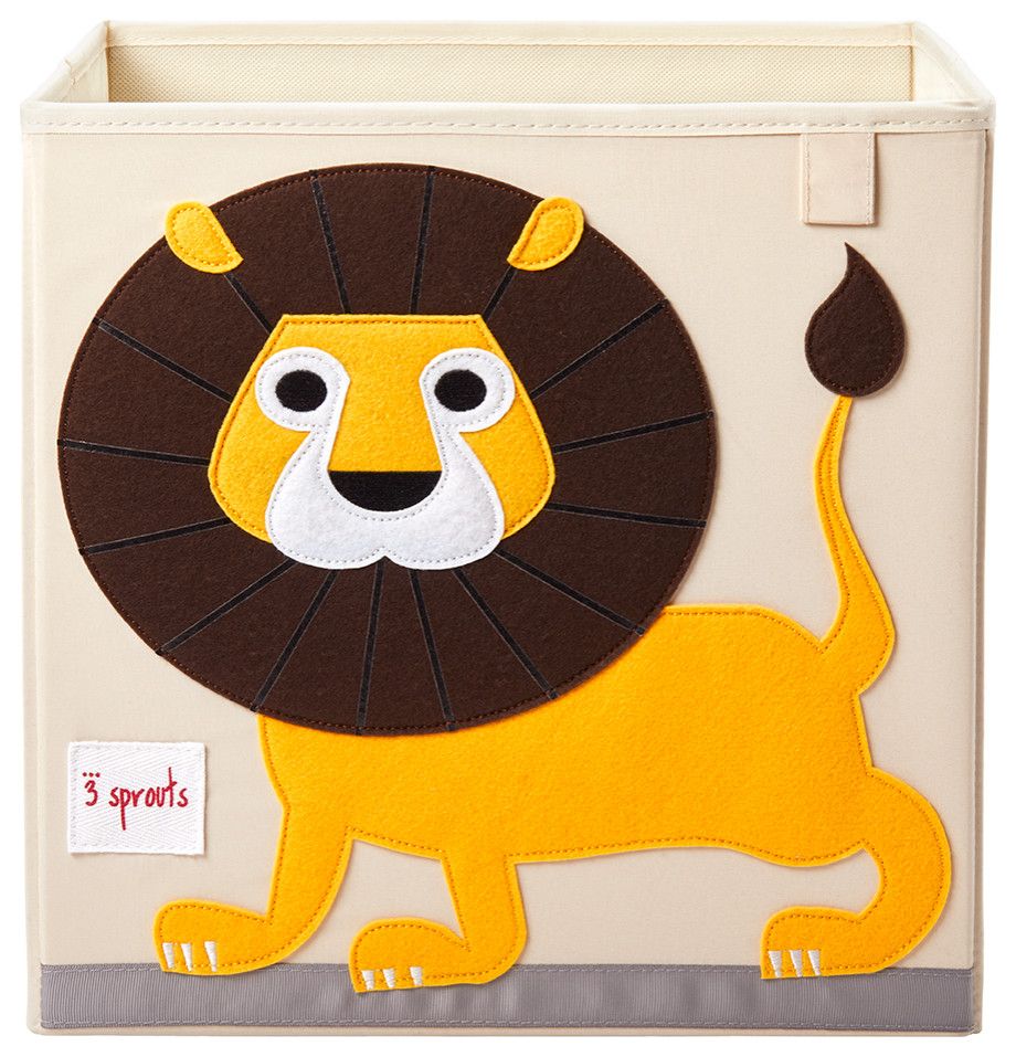 3 Sprouts Fabric Storage Box - Yellow Lion