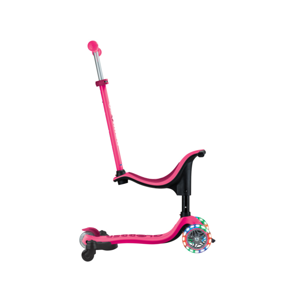 Globber Go Up Sporty Lights 360 Scooter - Fuchsia/Dark Pink