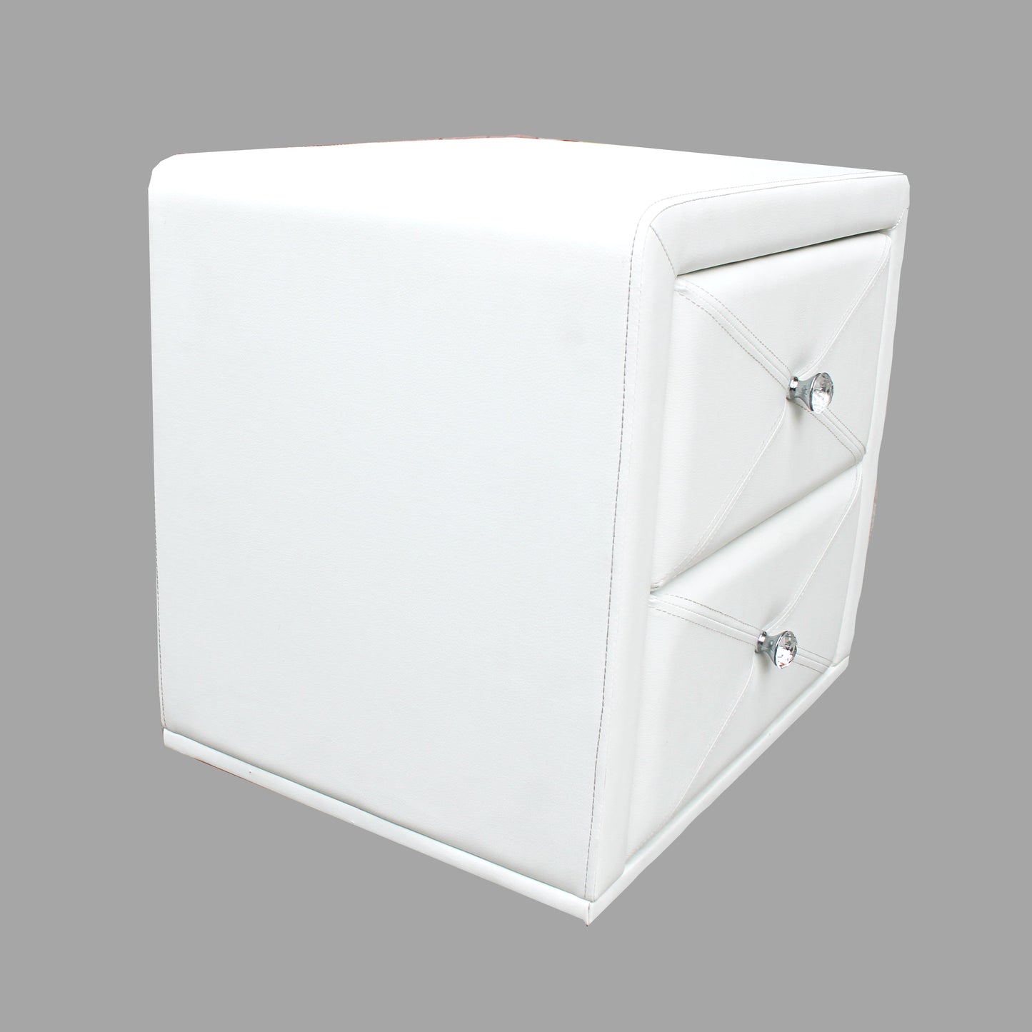 All 4 Kids Madelyn White PU Leather Bedside Table