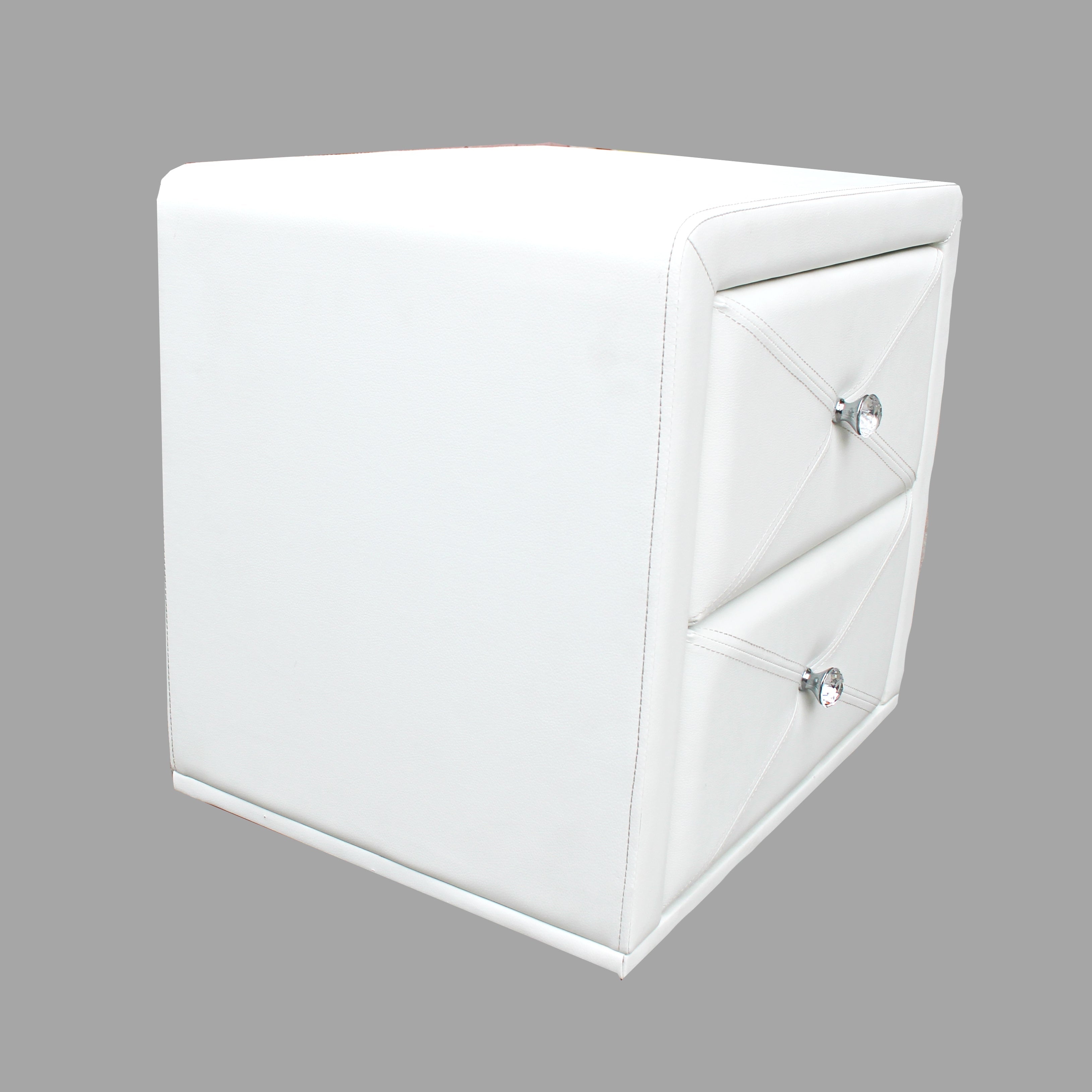 All 4 Kids Madelyn White PU Leather Bedside Table