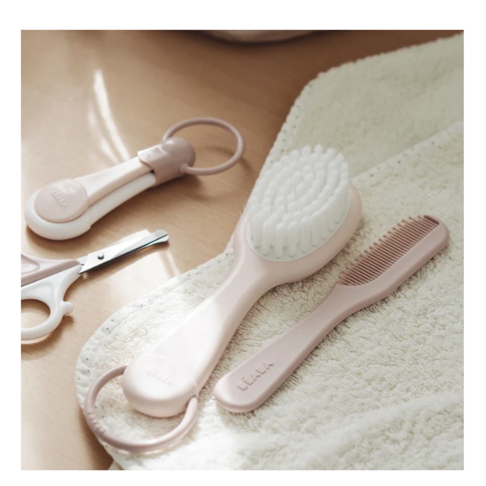 Beaba Baby Brush & Comb - Old Pink