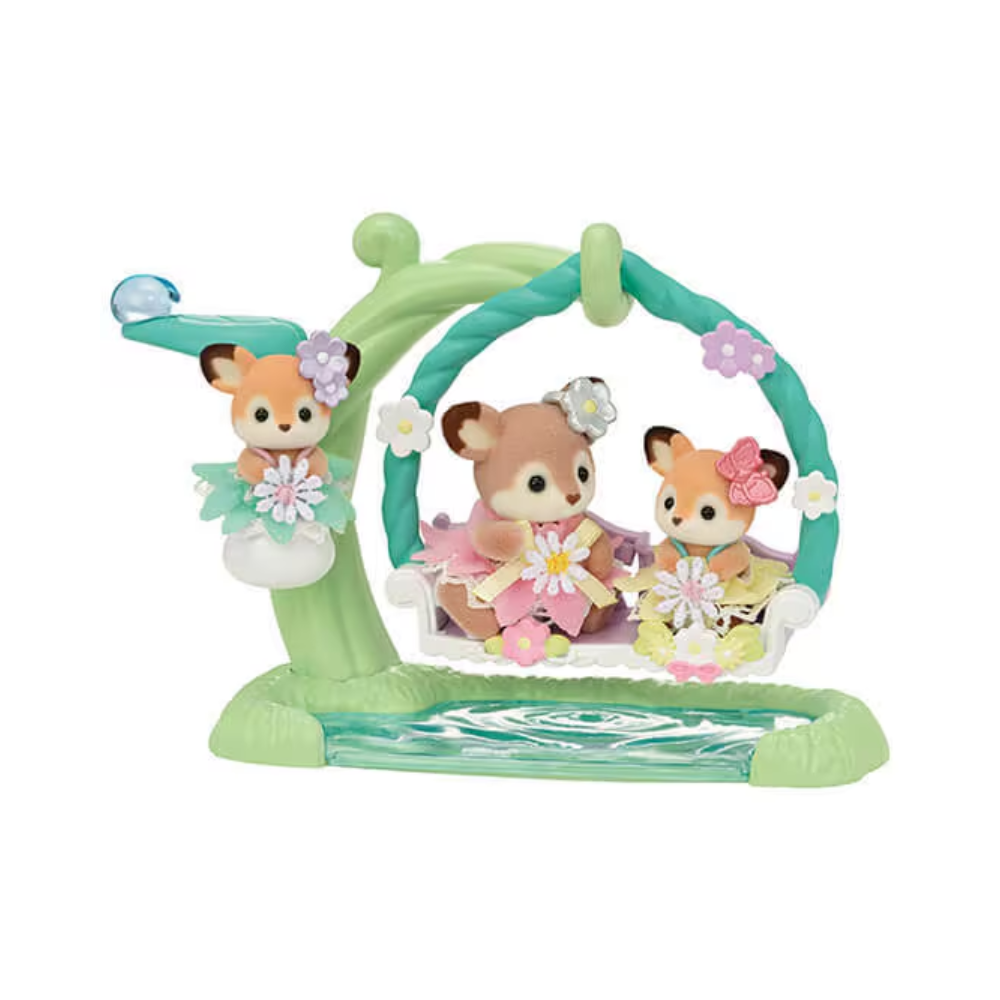 Sylvanian Families Deer Babies - Floral Swing Set