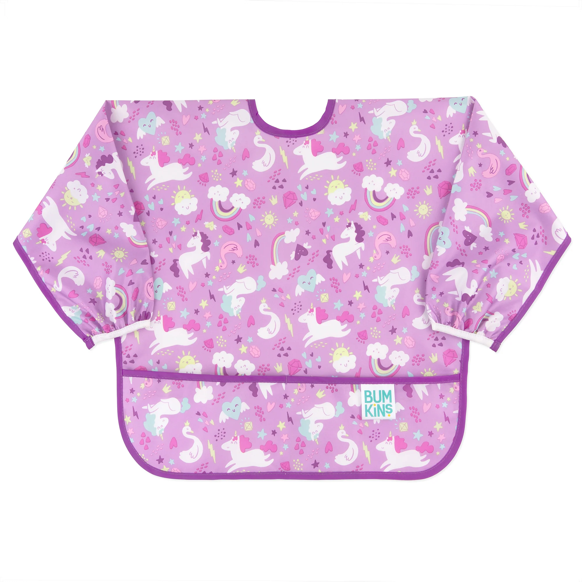 Bumkins Waterproof Sleeved Bib - Unicorns