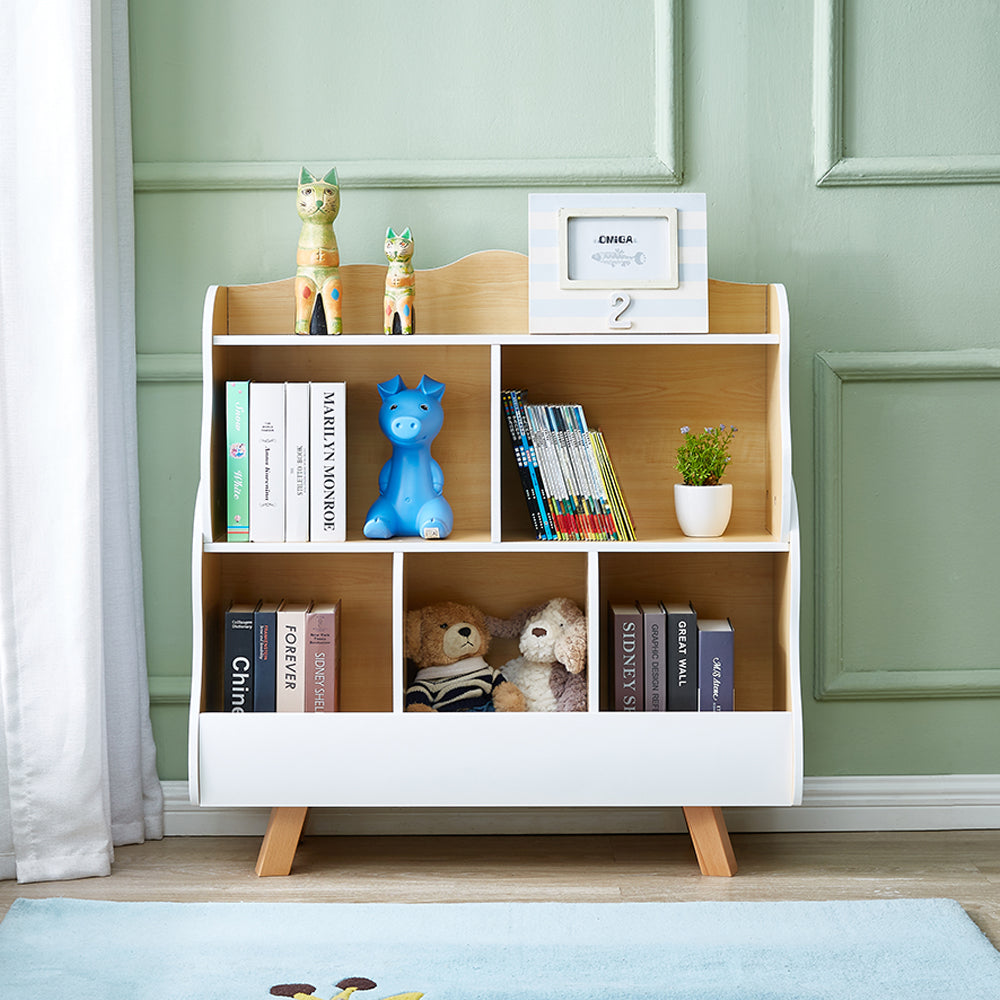 All 4 Kids Ellis Bookshelf with Toy Storage Cube
