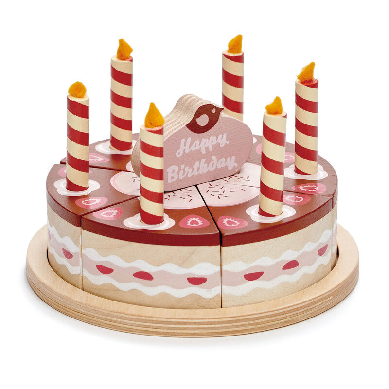 Tender Leaf Toys Pretend Chocolate Birthday Cake