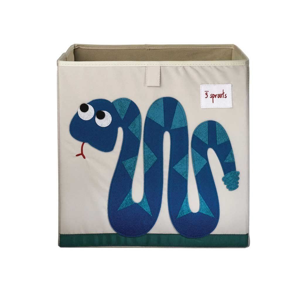 3 Sprouts Fabric Storage Box - Blue Snake