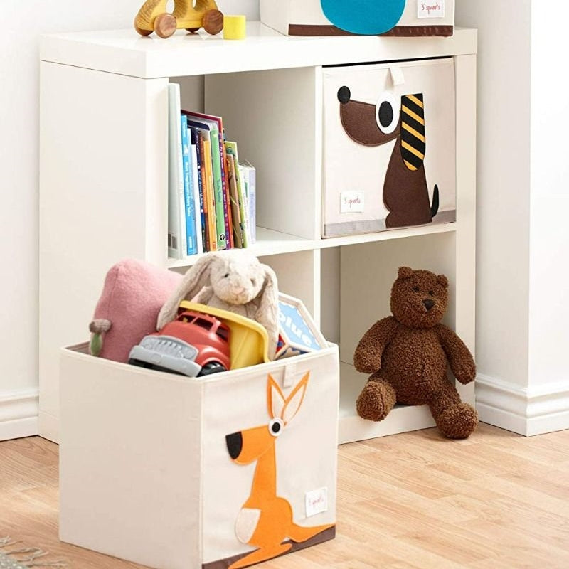 3 Sprouts Fabric Storage Box - Orange Kangaroo