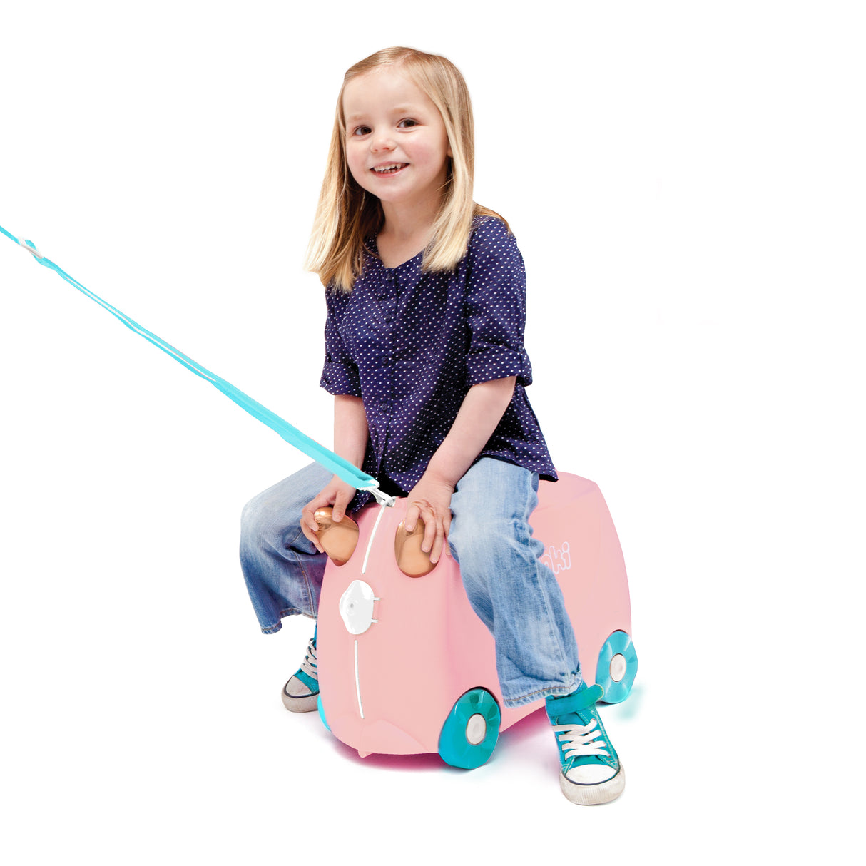 Trunki Kids Ride On Luggage Suitcase - Flossi the Flamingo