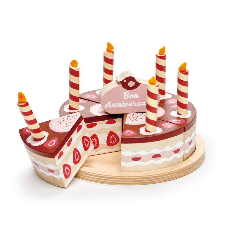 Tender Leaf Toys Pretend Chocolate Birthday Cake
