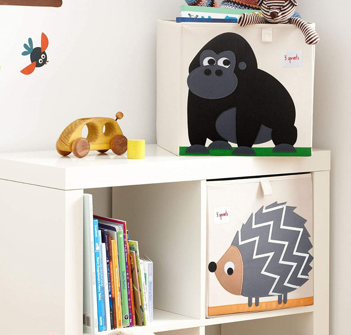 3 Sprouts Fabric Storage Box - Black Gorilla