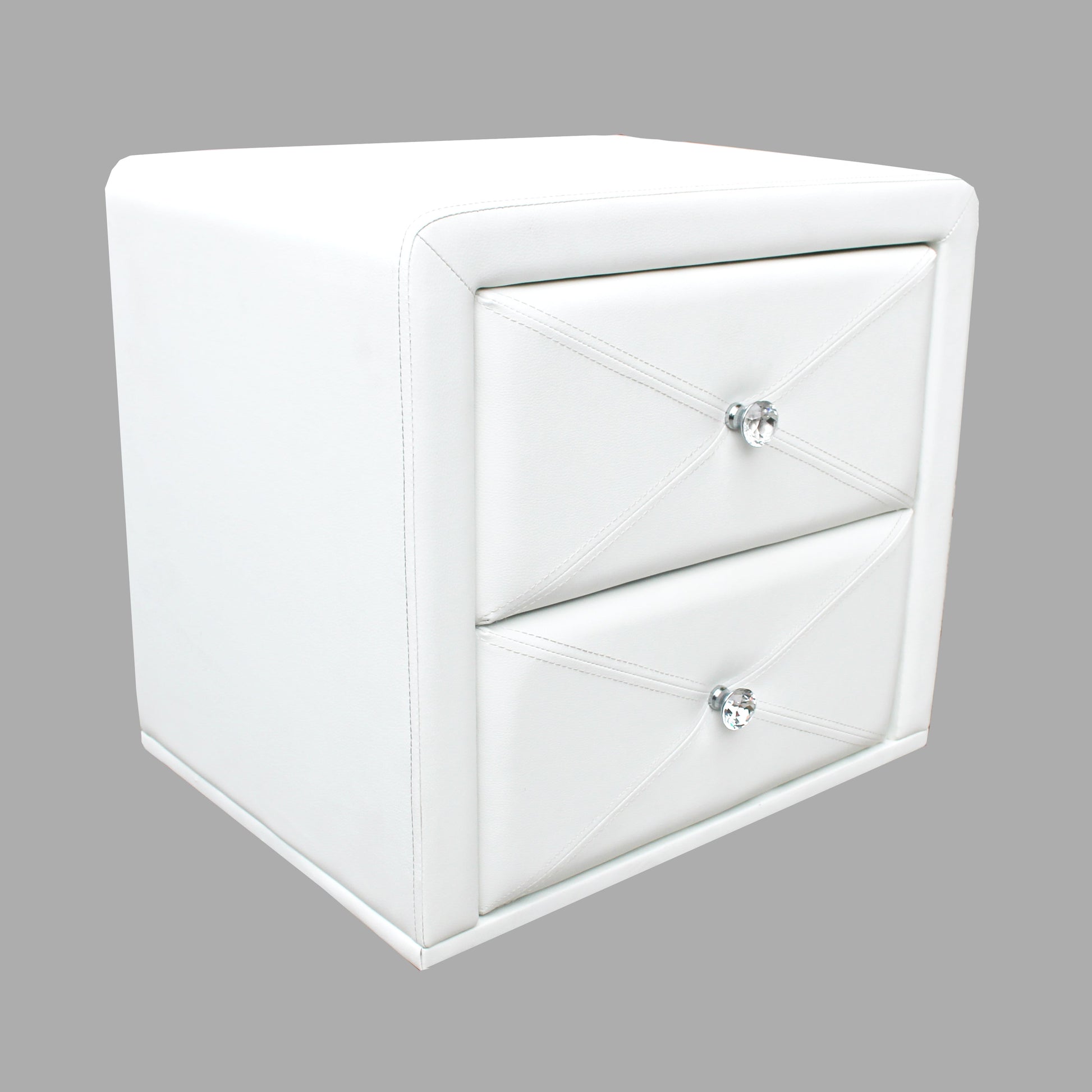 All 4 Kids Madelyn White PU Leather Bedside Table