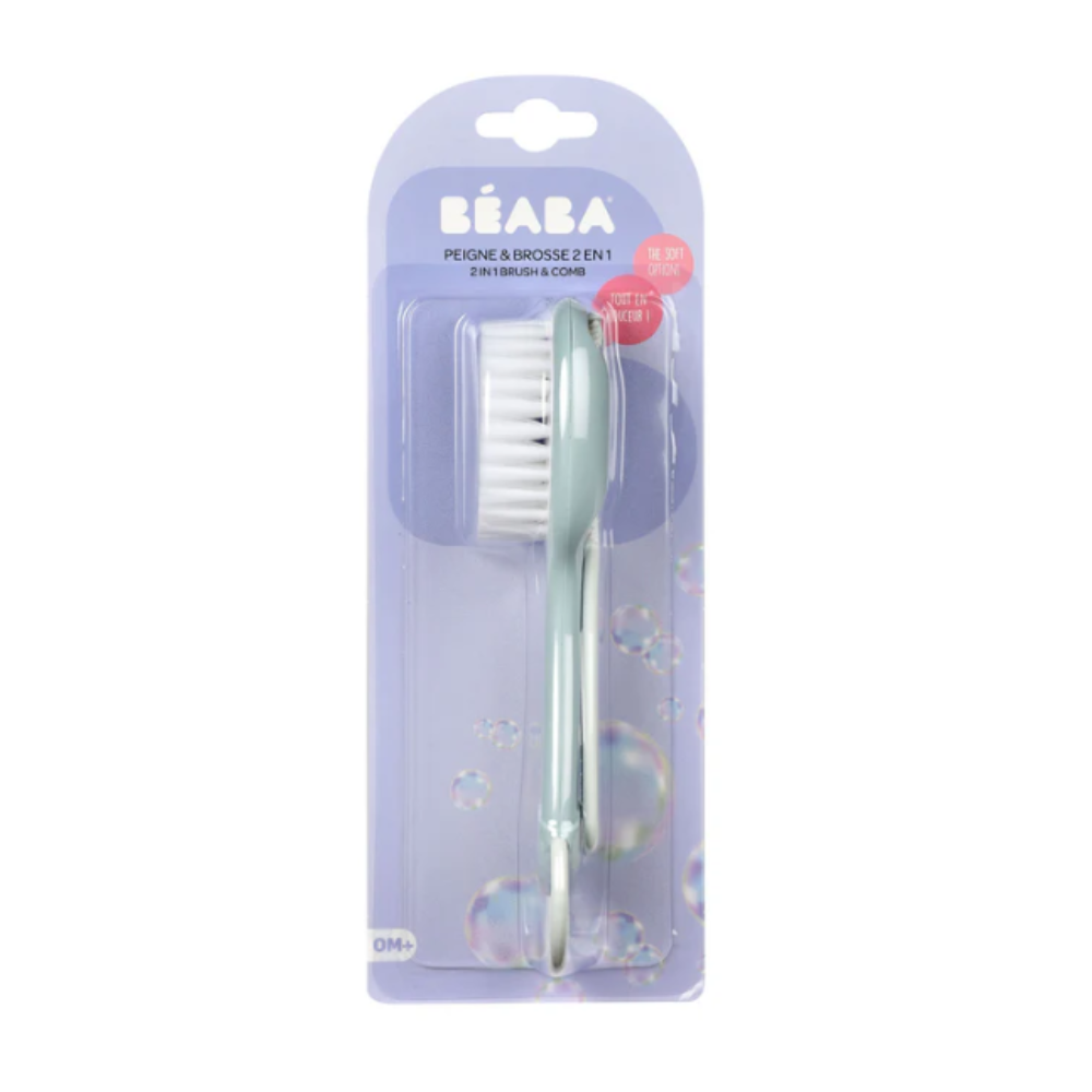 Beaba Baby Brush & Comb - Green Blue
