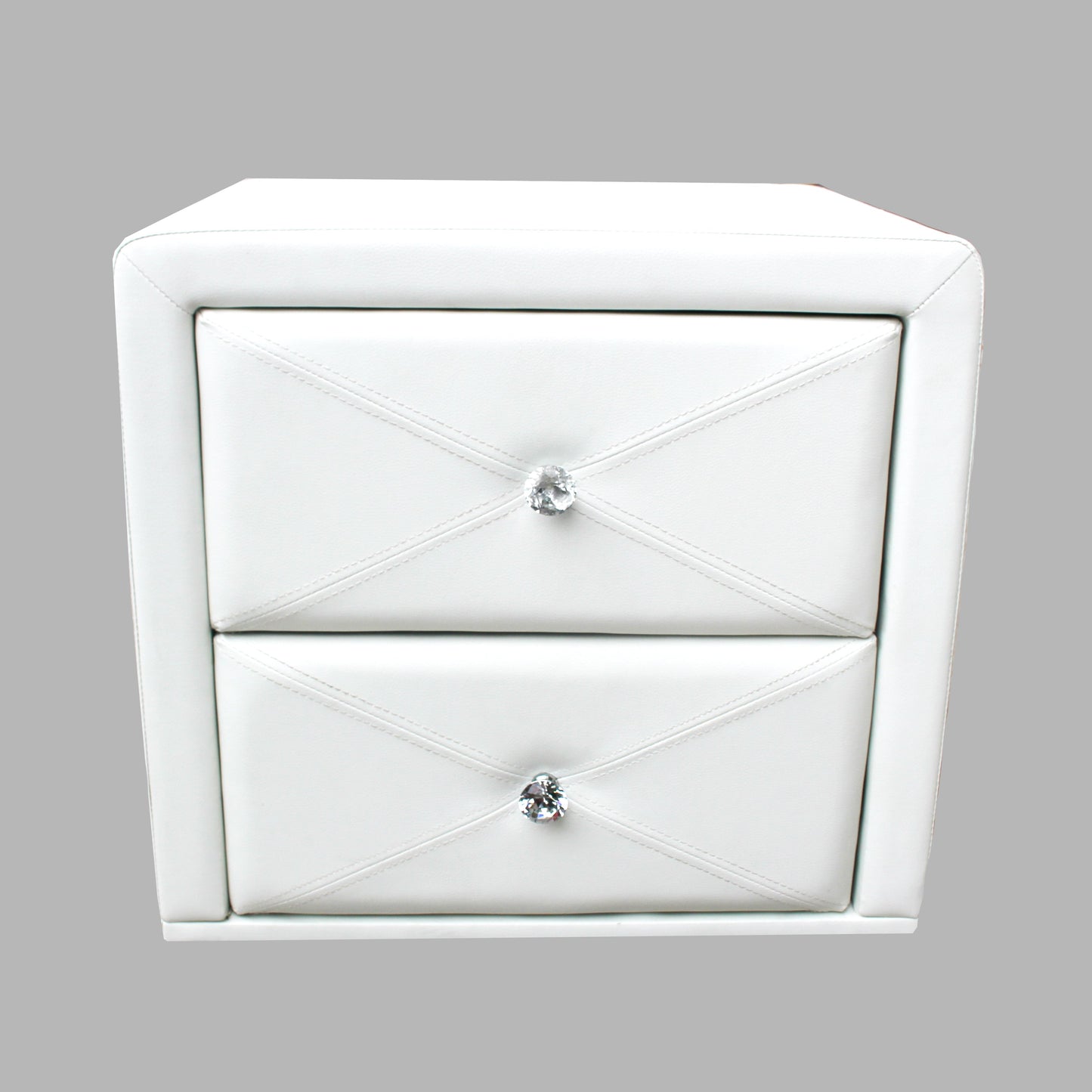 All 4 Kids Madelyn White PU Leather Bedside Table