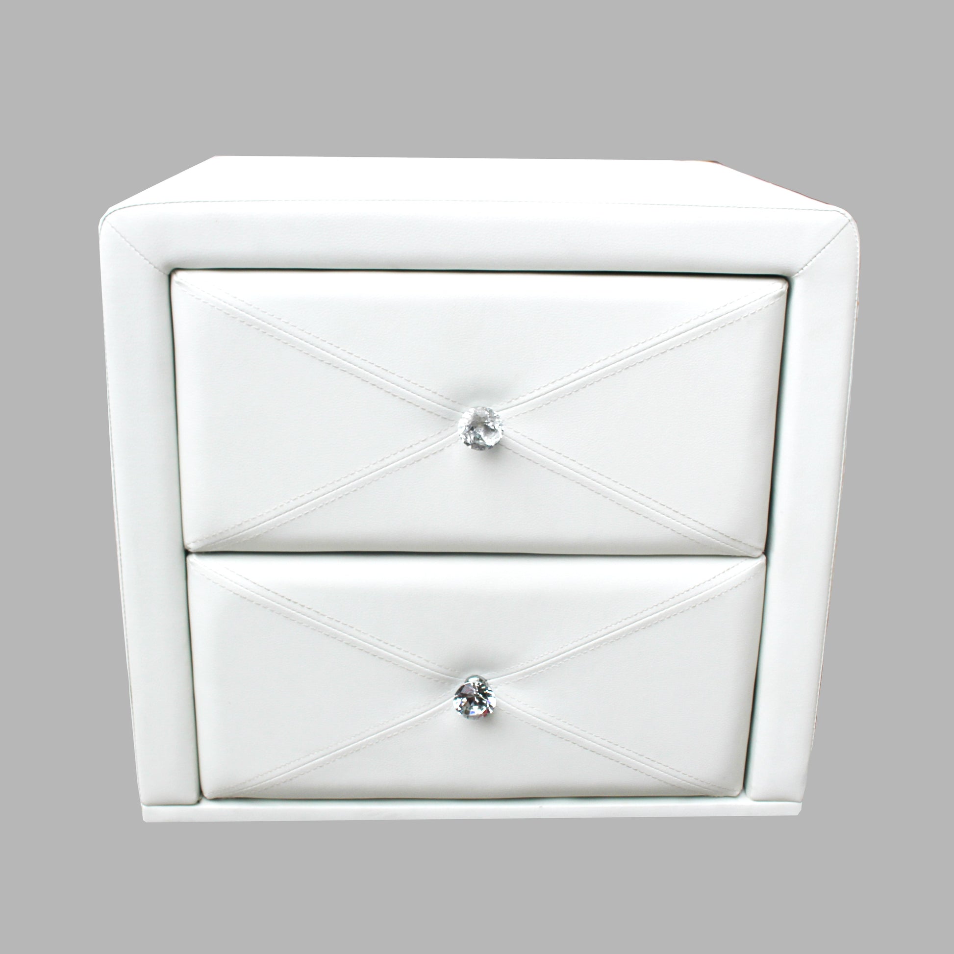 All 4 Kids Madelyn White PU Leather Bedside Table