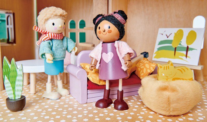Tender Leaf Toys Doll Ayana with Flexible Limbs & Her Cat