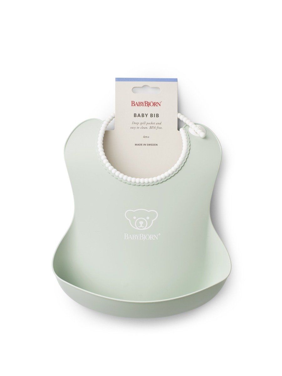 Babybjorn Silicone Baby Bib - Powder Green