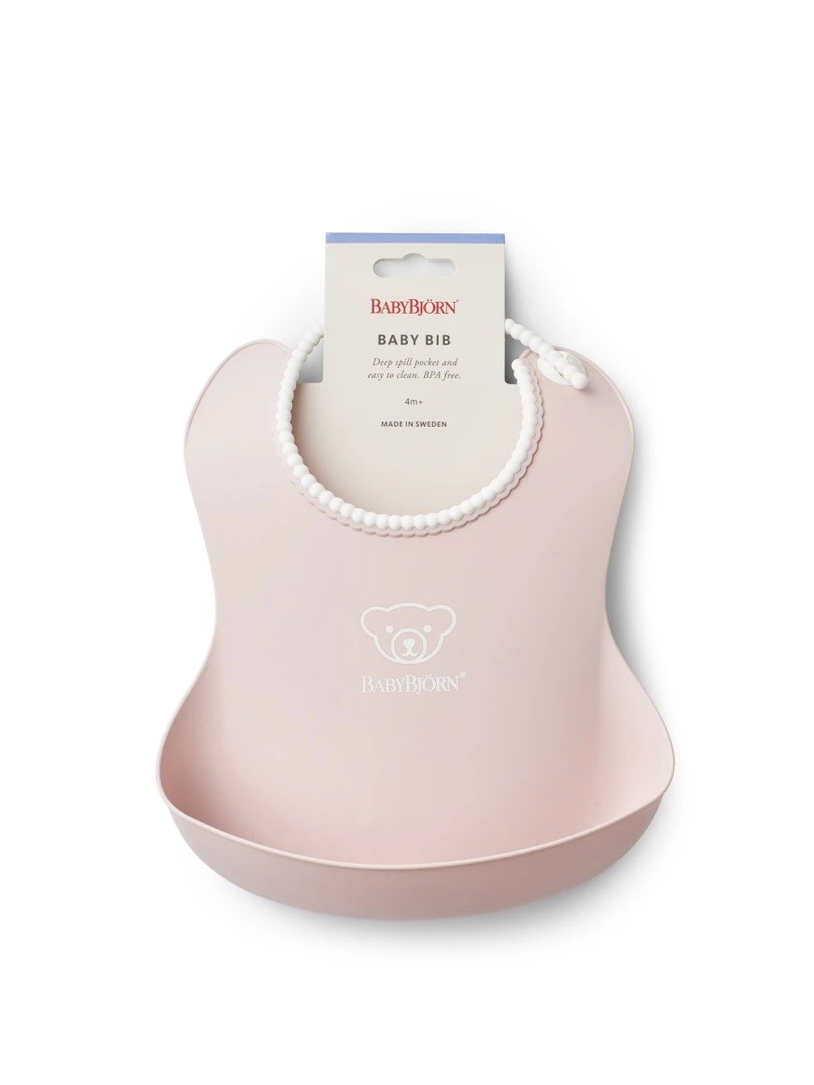 Babybjorn Silicone Baby Bib - Powder Pink