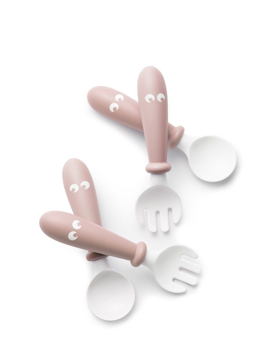 Babybjorn 4  Pack Baby Spoon and Fork Set - Powder Pink